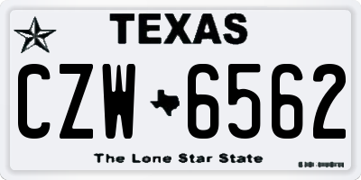 TX license plate CZW6562