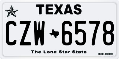 TX license plate CZW6578