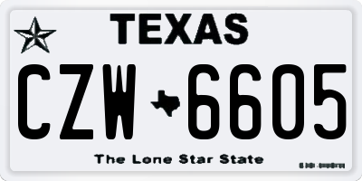 TX license plate CZW6605