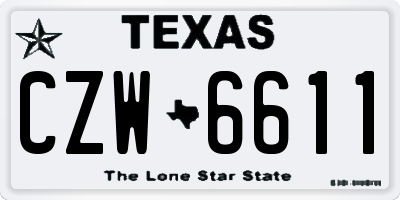 TX license plate CZW6611