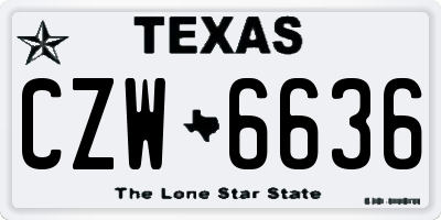 TX license plate CZW6636