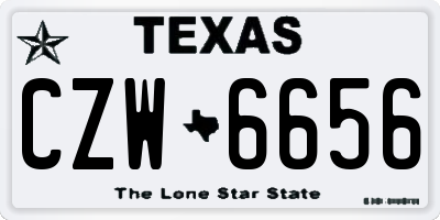 TX license plate CZW6656