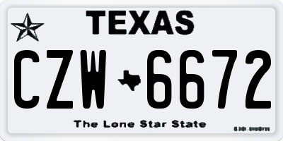 TX license plate CZW6672