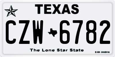TX license plate CZW6782