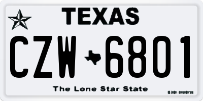 TX license plate CZW6801