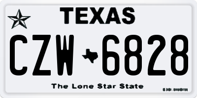 TX license plate CZW6828