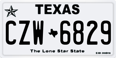 TX license plate CZW6829