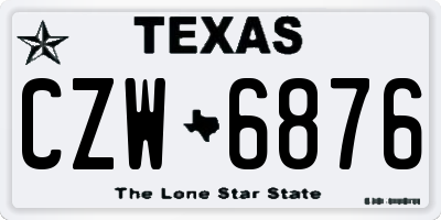 TX license plate CZW6876