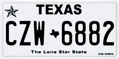 TX license plate CZW6882