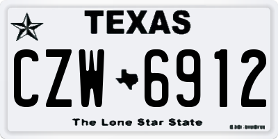 TX license plate CZW6912