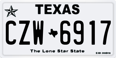 TX license plate CZW6917