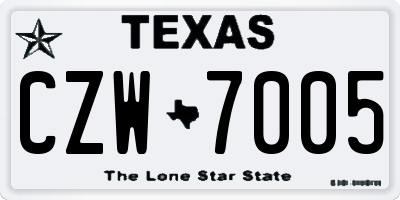 TX license plate CZW7005