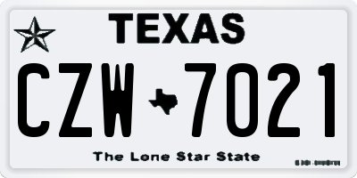 TX license plate CZW7021