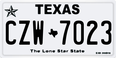 TX license plate CZW7023
