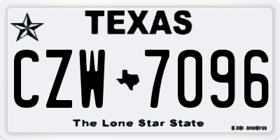 TX license plate CZW7096