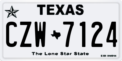 TX license plate CZW7124