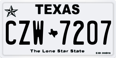 TX license plate CZW7207