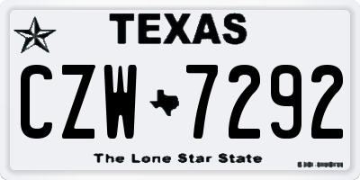 TX license plate CZW7292