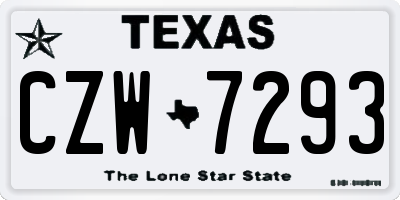 TX license plate CZW7293