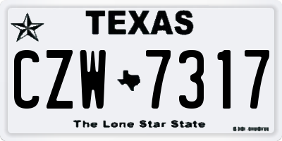 TX license plate CZW7317