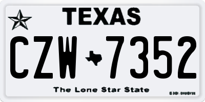 TX license plate CZW7352