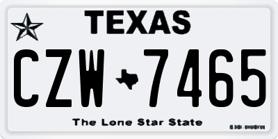 TX license plate CZW7465