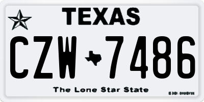 TX license plate CZW7486