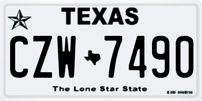 TX license plate CZW7490