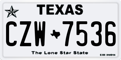 TX license plate CZW7536