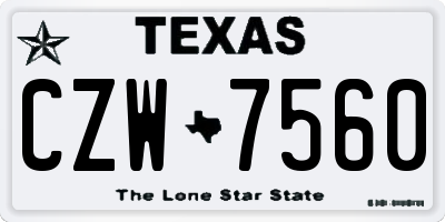 TX license plate CZW7560
