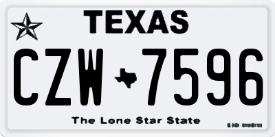 TX license plate CZW7596