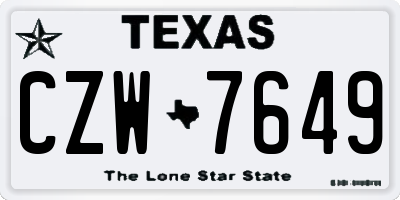 TX license plate CZW7649