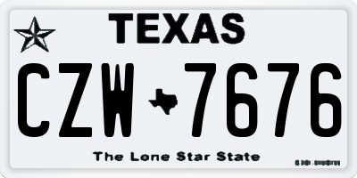 TX license plate CZW7676