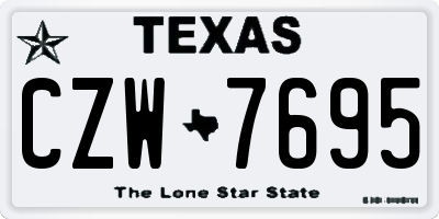 TX license plate CZW7695