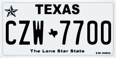 TX license plate CZW7700