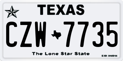 TX license plate CZW7735