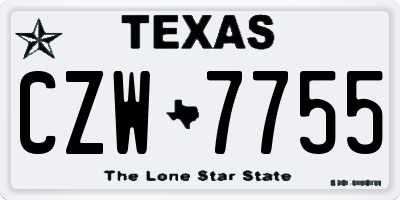 TX license plate CZW7755