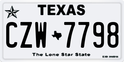 TX license plate CZW7798