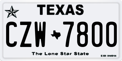 TX license plate CZW7800