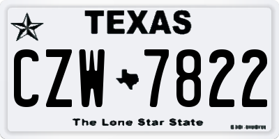 TX license plate CZW7822