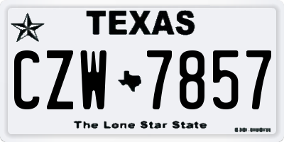 TX license plate CZW7857