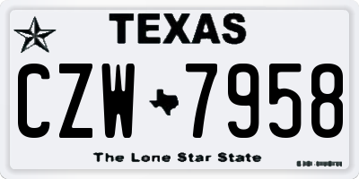 TX license plate CZW7958