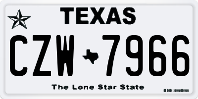 TX license plate CZW7966