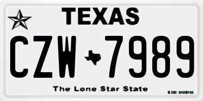 TX license plate CZW7989