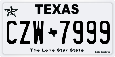 TX license plate CZW7999