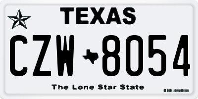 TX license plate CZW8054