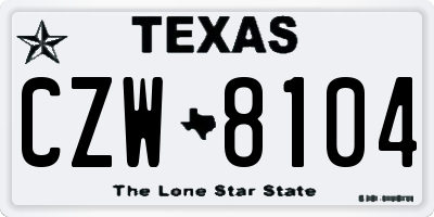 TX license plate CZW8104