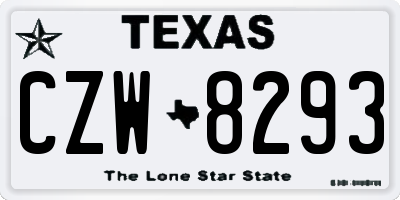 TX license plate CZW8293
