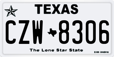 TX license plate CZW8306