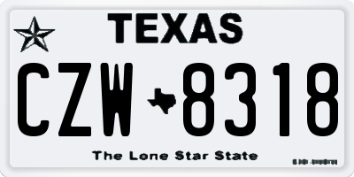 TX license plate CZW8318